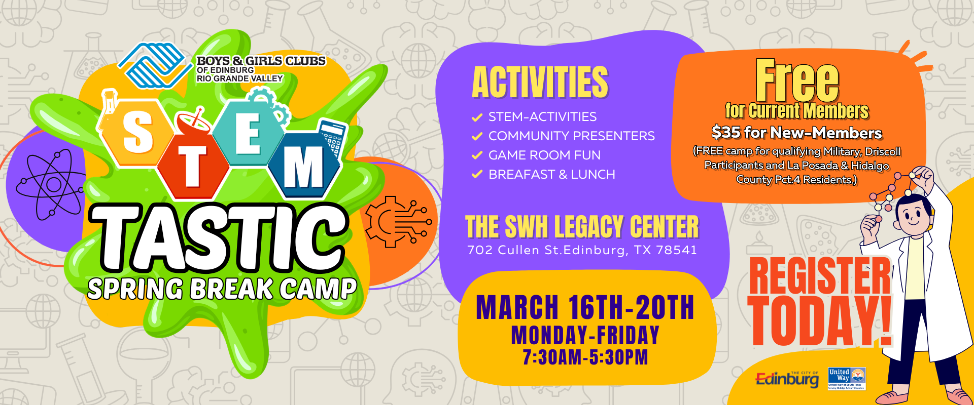 2026 STEMTastic Spring Break Flyer